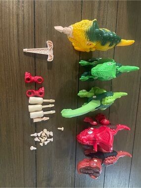 Colorful Dino Take Apart Toy Set - Red, Green, Yellow